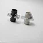 E27-Two fork lamp holder white-black