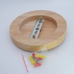 Wooden suction cup holder is suitable for chandelier hangers, lamps, etc., wood color, surface hanging 150x20